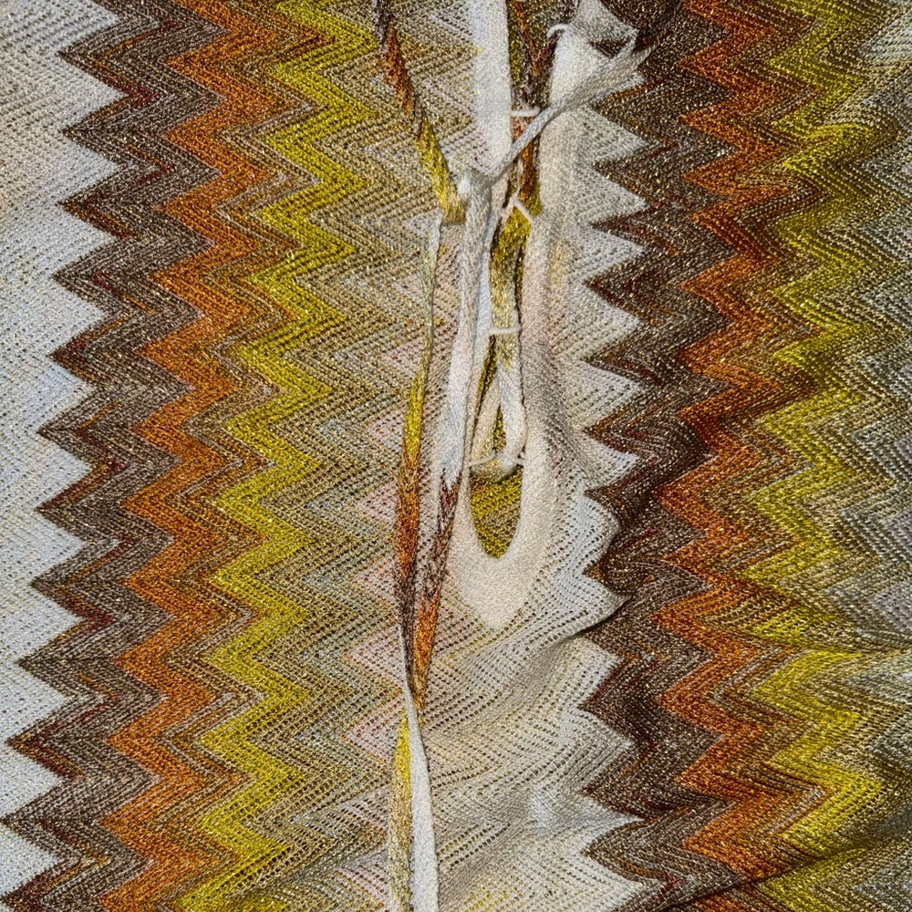 Missoni Yellow, Orange & White Zigzag Lace-Up Swim Cover-Up - Picture 6 of 7